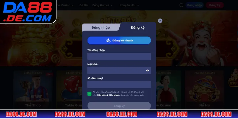 Quy trình chi tiết để tiến hành đăng ký DA88