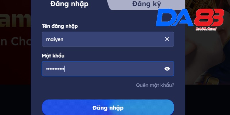 Đăng nhập account tại DA88